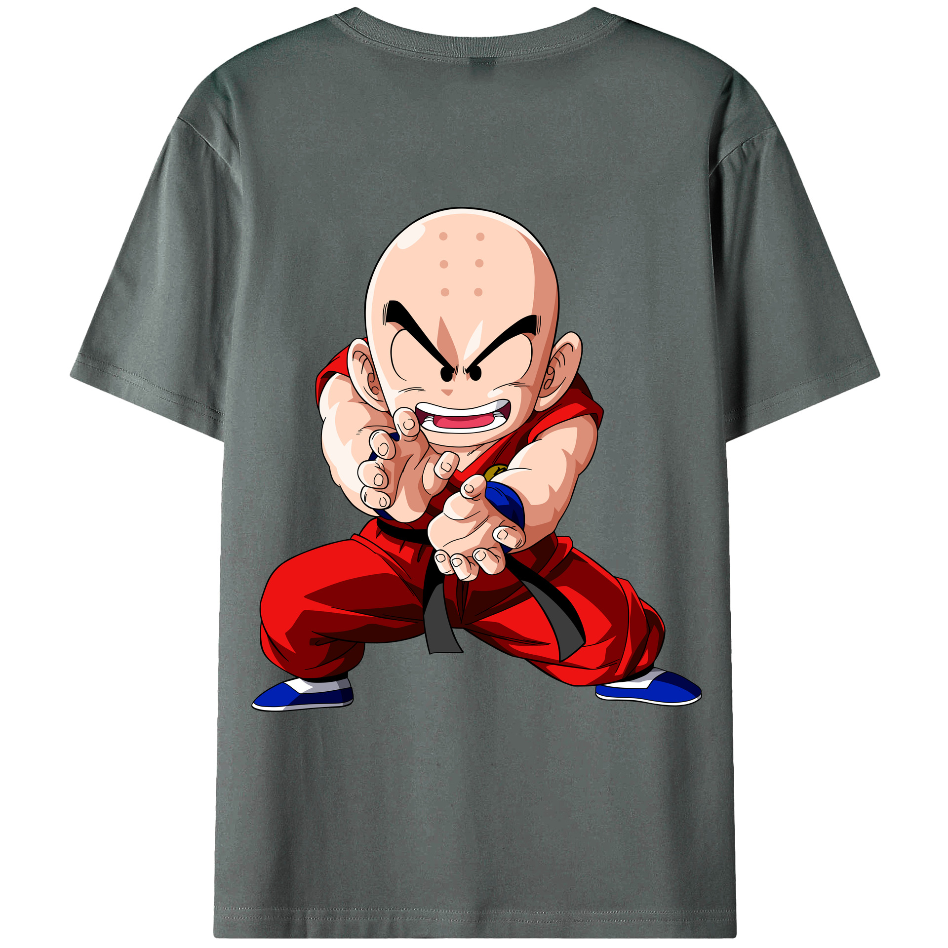 （画像用） ドラゴンボール クリリン DRAGON BALL krillin 綿100％ メンズ半袖Tシャツ（バックプリント） 通気性